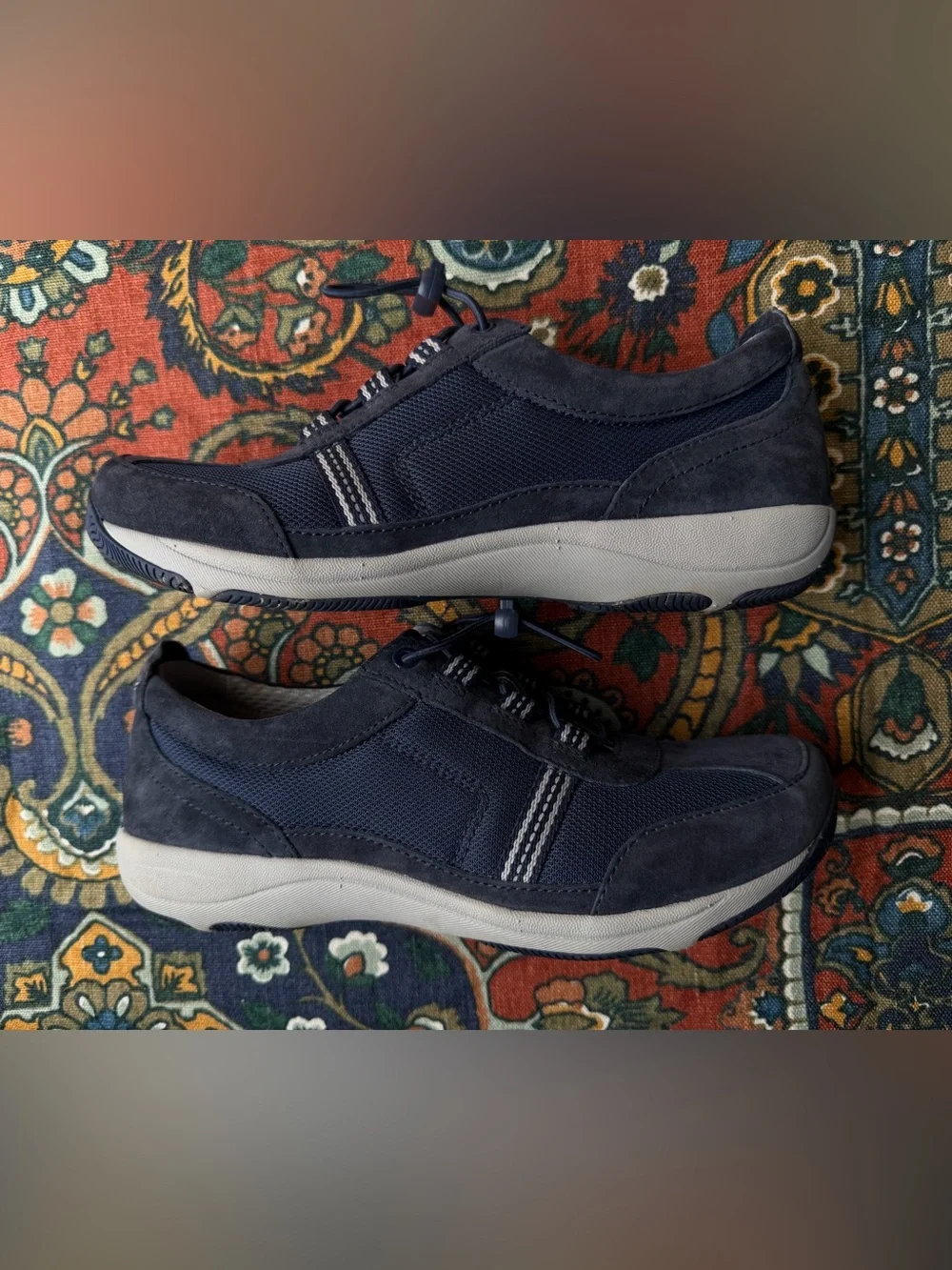 Dansko Women's Sneakers Navy Blue Bungee toggle Lace-Up